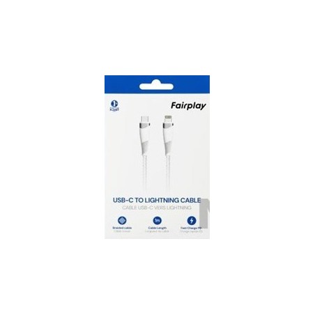 Câble de recharge RAPIDE FAIRPLAY USB-C vers LIGHTNING