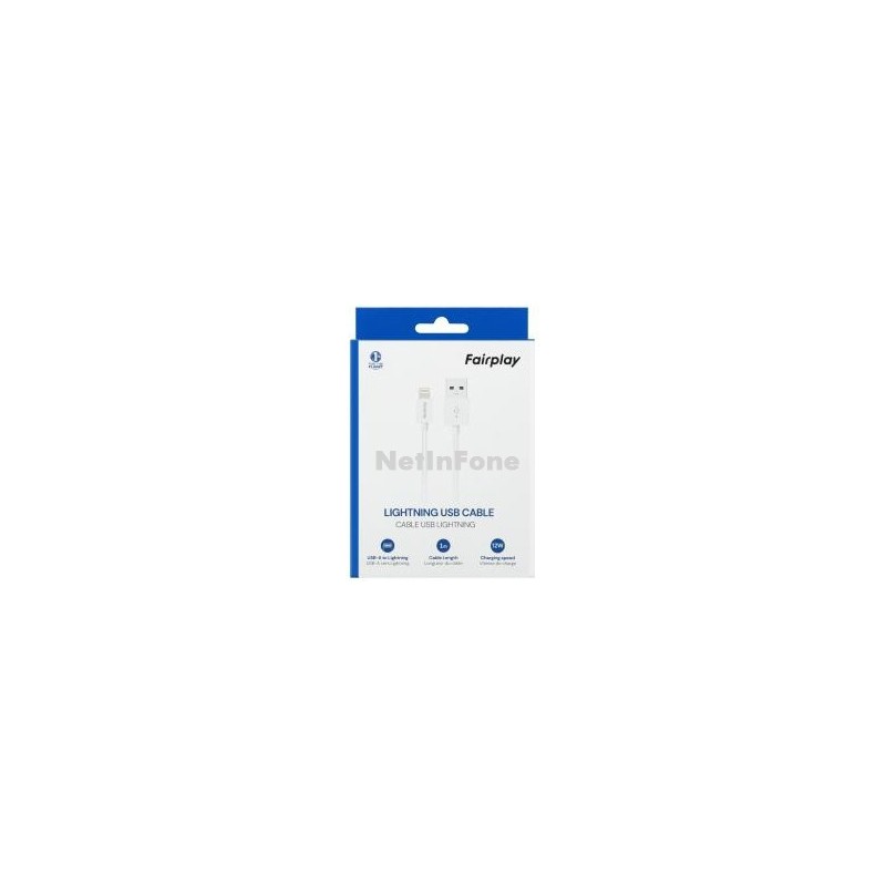 Câble de recharge RAPIDE USB-A vers LIGHTNING 1 Mètre